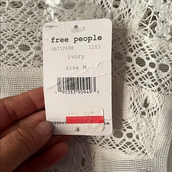 Free People White and Gray Long Sleeve Dress - Picture 4 of 10